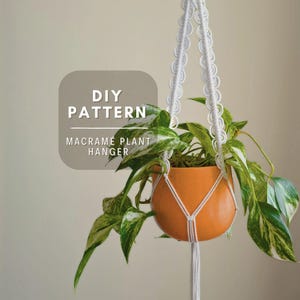PDF patroon macramé plantenhanger - digitale download doe-het-zelf - stapsgewijze handleiding - macramé-instructies - eenvoudige beginnershandleiding