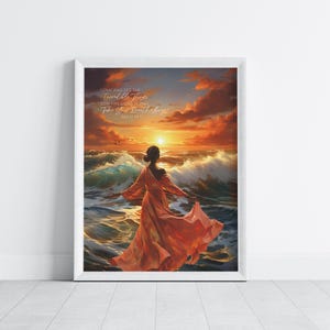 Christian Wall Art, Bible Verse Wall Décor, Christian Décor, Ocean Prints, Scripture Wall Décor, Gift for Women, Ocean Art, Bible Verse Art