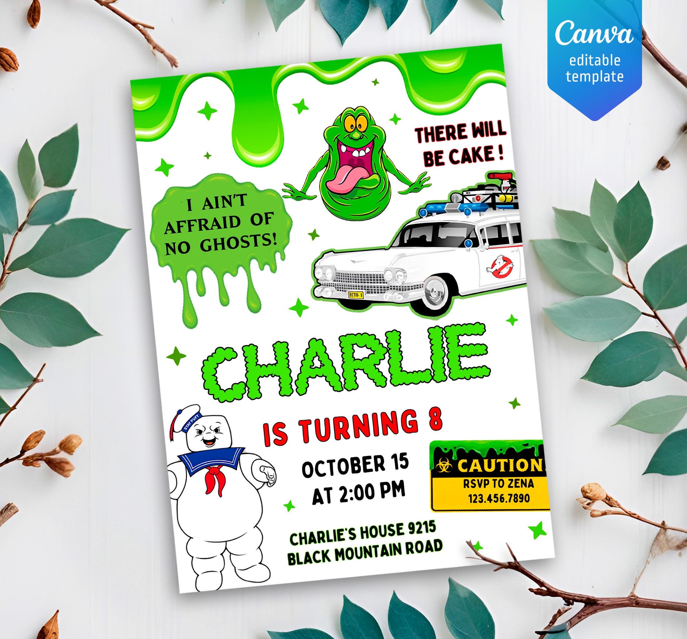 Ghostbusters Birthday Invitation, Printable Editable Invite, Frozen ...