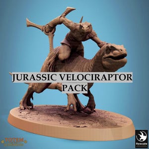 Jurassic Velociraptor | Base: 60mm x 35mm | Totem of the Scalewings | Rescale Miniatures | DnD