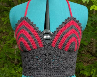 LILITH Handmade Custom Gothic Crochet Bralette Croptop