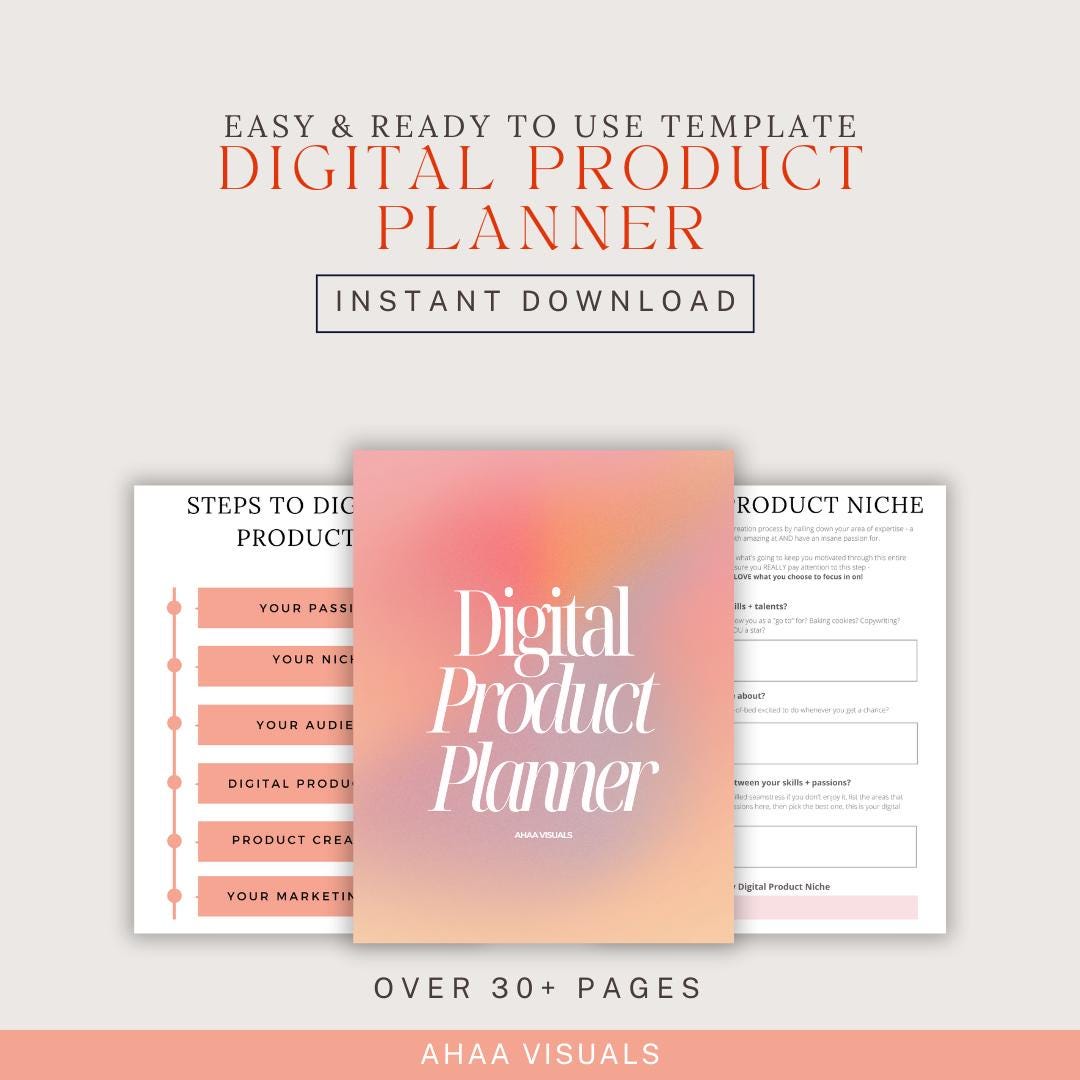 Digital Product Planner | Organize, Brainstorm and Launch | Etsy Seller ...