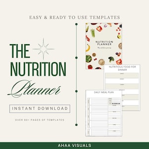 Nutrition Planner | Meal & Food Tracker | Digital Download