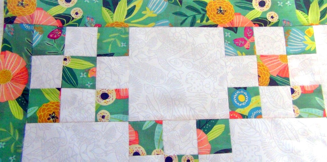 NEW Already Pieced Made Unfinished Quilt Top Single Irish Chain Cotton Patchwork Quilting Lap Throw Wall Crib Animal Floral Flower Bear image 5