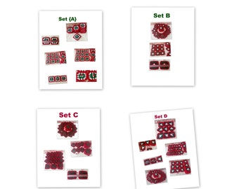 Crocheted Green Red White Granny Squares Christmas Xmas Afghan Quilt Blocks  Variegated Big NEW Mistletoe Yarn - Handmade USA- Options 35 +