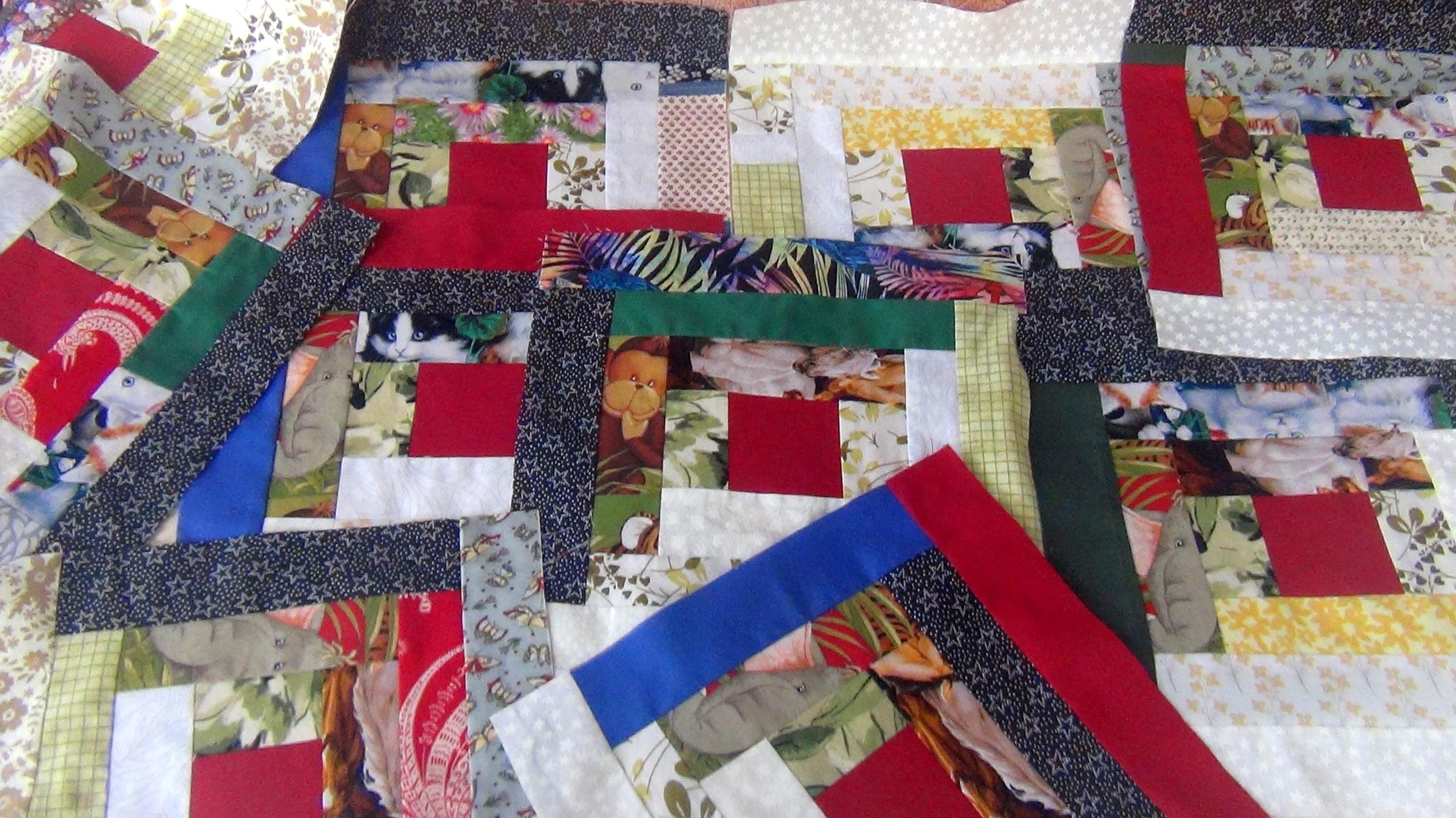 12 HUGE Already Pieced Handmade Big Large Log Cabin Quilt Top Blocks ...