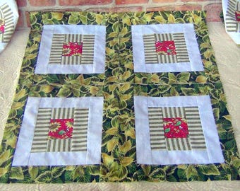 12 HUGE Big Already Pieced Large Handmade Log Cabin Quilt Top Blocks- Square in a Square- Sunflowers Bears Kangaroo Pelican Floral- Finished