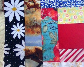 20 HUGE Big Already Pieced Handmade LARGE Log Cabin Quilt Top Blocks- RED Center Country Scrappy Patchwork Dandelion Star- Finished Quilting