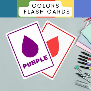 Color Flash Cards, Rainbow Colors Flash Cards, Colorful Cards, 3 Different Sizes, Flash Cards for Kids