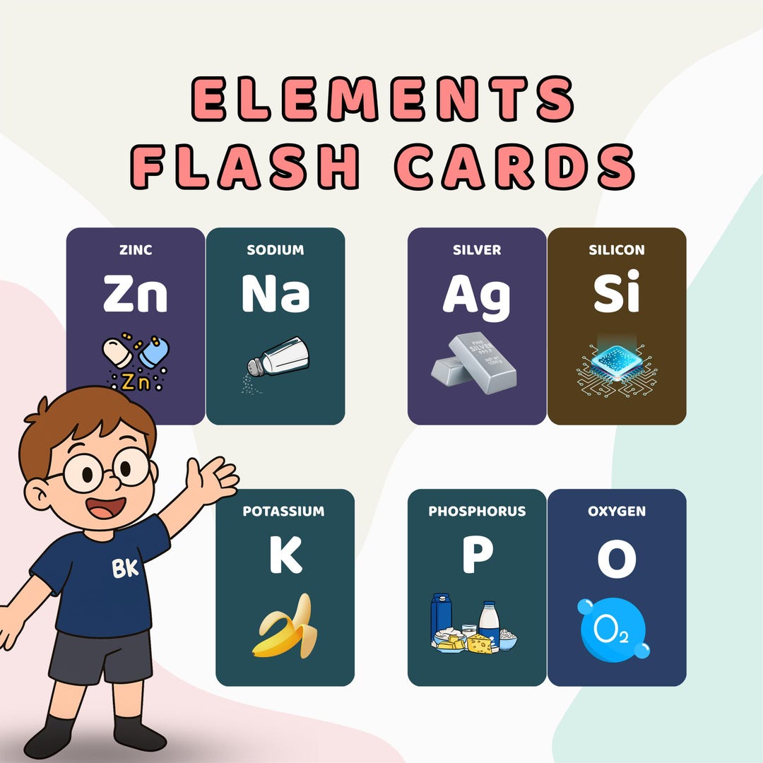 elements-flashcards-printable-science-cards-20-basic-elements-etsy