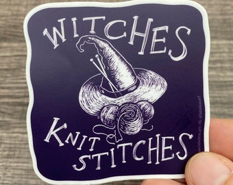 Witches Knit Stitches 3" Vinyl Decal Sticker