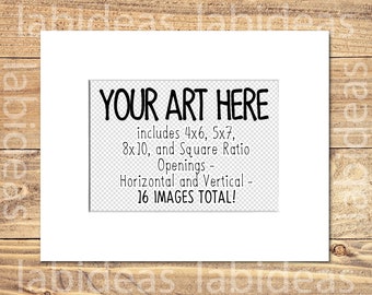 Download Free Simple Mat Mockup on Wood - 16 files - 8 x 10, 5 x 7, 8 x 8 Square, 4 x 6 Ratios– Horizontal & Vertical - frame, print, and Instagram ready PSD Template