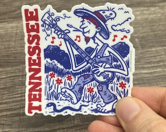 Tennessee Bluegrass Banjo Picker 3" Vinyl Decal Sticker - Home Sweet Home To Me