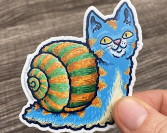 Snail Cat 3" Vinyl Decal Sticker