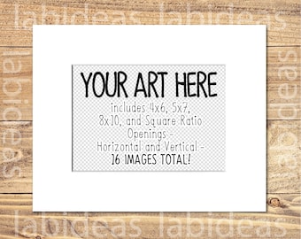Simple Mat Mock Up on Wood – 4x6, 5x7, 8x10, Square Ratios (Digital Download)