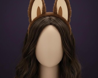 Labubu Inspired Furry Ears – Plush Cartoon Cosplay Animal Ears, Adjustable Headband for Kids & Adults, Halloween Party, Kawaii Roleplay