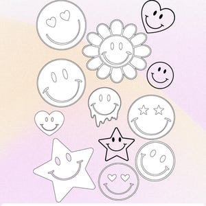 Smiley plotterbestand | SVG | PNG | PSD | Plotterafbeelding smiley | Glimlach | Bundel | Set | Emoji plotter | Glimlach set