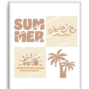 Archivo para plotter SVG PNG PSD de palmeras de playa de verano – Olas de playa de verano | Descarga de archivo Cricut | Transferencia termoadhesiva de verano | Diseño de camiseta de verano | archivo