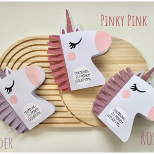 Einhorn Einladung Kindergeburtstag | DIY Bastelset oder fertig gebastelt | Einhorn Party | Einladung Mädchen | Einhorn Deko | Glitzer