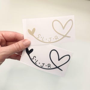 Bügelbild | Herz mit Initialen | Familie | Anfangsbuchstaben | Muttertag | Vatertag | Geschenkidee | zum aufbügeln | Familienwappen