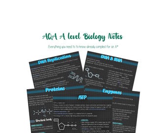 A* AQA A-level Biology Revision Notes - Biological Molecules