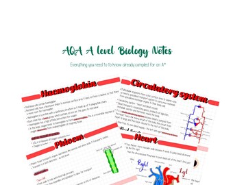 A* AQA A-level Biology Revision Notes - Year 1 (AS)