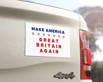 Car Magnet Make America Great Britain Again, British Pride Auto Magnet, Union Jack Car Decal, Patriotic Bumper Sticker