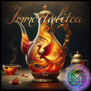 Caraffa da tè in vetro straordinaria, scena di teiera da collezione, Immortalitea