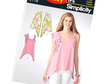 Ladies Pullover Sleeveless Top and Cardigan Sewing Pattern, Simplicity 2118, New UnCut Pattern