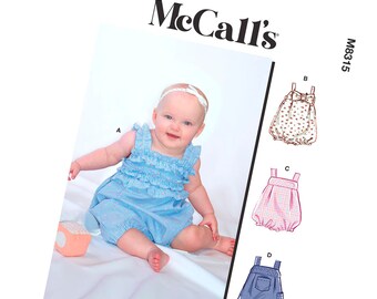 McCall's 8315 Infant Romper Bubble Suit. New UnCut Pattern