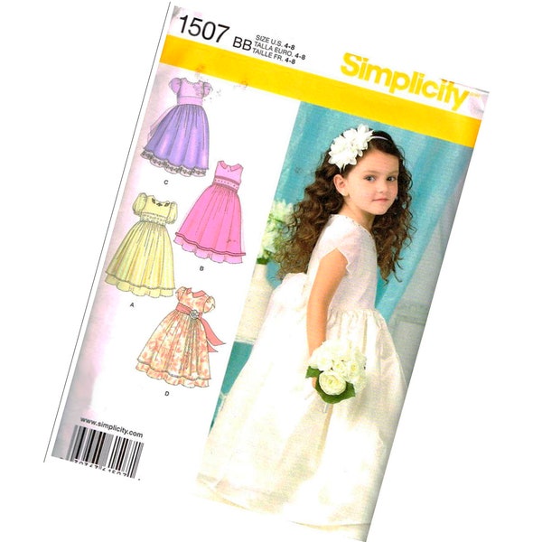 Simplicity 1507 Little Girls Dress Pattern. Perfect for formal events. New Uncut Pattern
