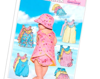 Infant Dress, Romper, Panties and Bucket Hat Pattern, Butterick 5625, New UnCut Pattern