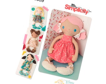 Simplicity 8539 Sewing Pattern for 15" Doll and Doll Clothes, New UnCut Pattern