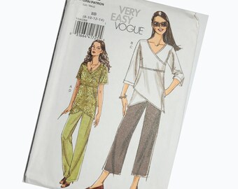 Vogue 8402 Women's Shirt and Pant Sewing Pattern. UnCut Pattern