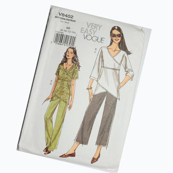 Vogue 8402 Women's Shirt and Pant Sewing Pattern. UnCut Pattern