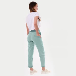 Casual Pants, Cropped Pants, Back Pocket, Elastic Waist Pants, Pants With Pockets