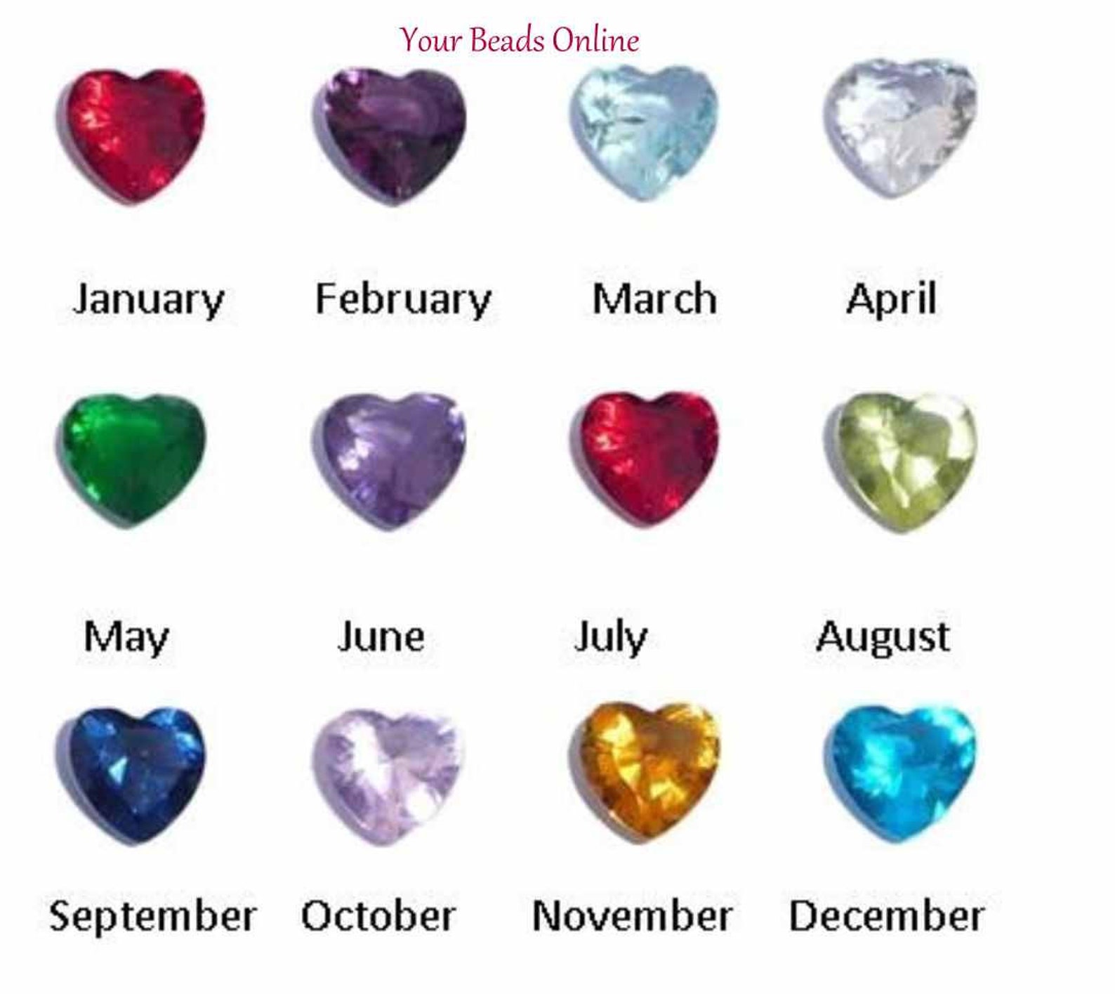 Floating Birthstone Crystal Heart Charms 5mm Birthstones for Etsy