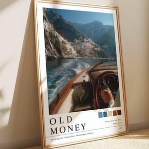 Stampa di yacht della Costiera Amalfitana, carta da parati Riva Acquarama, poster di lusso, arte murale di moda, fotografia retrò, foto d'epoca