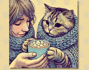 Cat, Me, And Hot Chocolate - Winter Heartwarming Moment