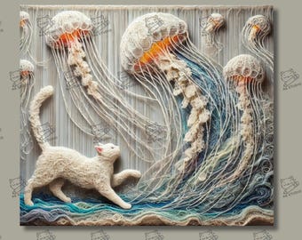 Cat Randomly Dream Walking Around Jellyfish