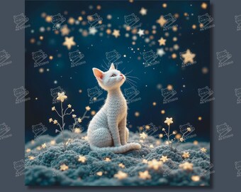 Cat Under Stary Stary Night