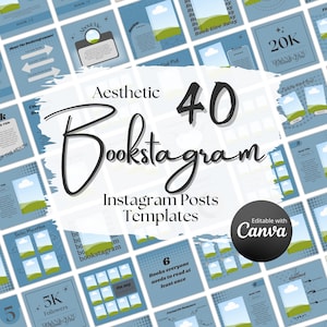 Libro Instagram Bookstagram publicaciones Canva Plantilla Instagram Reseña de libros Plantilla Lectura Instagram Amante de los libros Redes sociales Autor Marketing