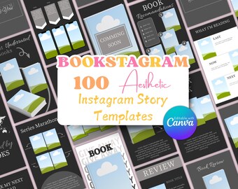 Bookstagram Book Instagram Story Canva Template Instagram Book Review Template Reading Instagram Book Lover Social Media Author Marketing