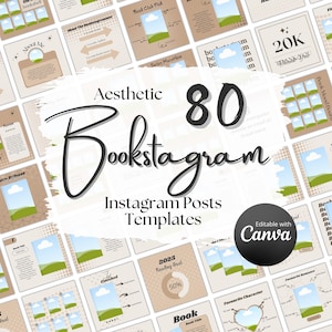 Libro Instagram Bookstagram publicaciones Canva Plantilla Instagram Reseña de libros Plantilla Lectura Instagram Amante de los libros Redes sociales Autor Marketing