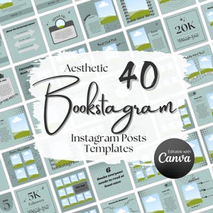 Libro Instagram Bookstagram publicaciones Canva Plantilla Instagram Reseña de libros Plantilla Lectura Instagram Amante de los libros Redes sociales Autor Marketing
