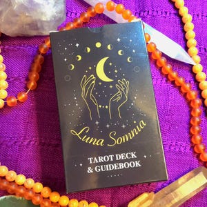 Baralho e guia de tarô Luna Somnia – Magia lunar, cartas celestiais, ideal para iniciantes