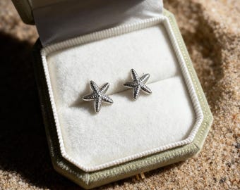 Silver Starfish Stud Earrings | Coastal Ocean Jewelry | Beach Gift for Her