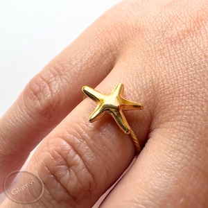 Minimalist Star Ring – Gold Open Ring for Women | Geometric Wedding Jewelry Gift – Aesthetic Christmas Idea