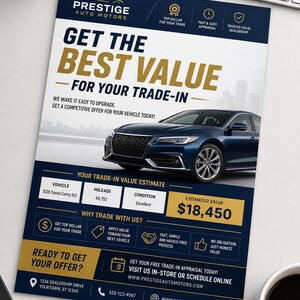 Trade-In Value Flyer Template | Car Dealership Marketing Canva Template | Automotive Instant Download immagine 2