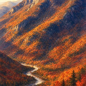 Giant Mountain Adirondacks Autumn Art | Fall Foliage Mountain Printable | Upstate NY | Instant Download immagine 1
